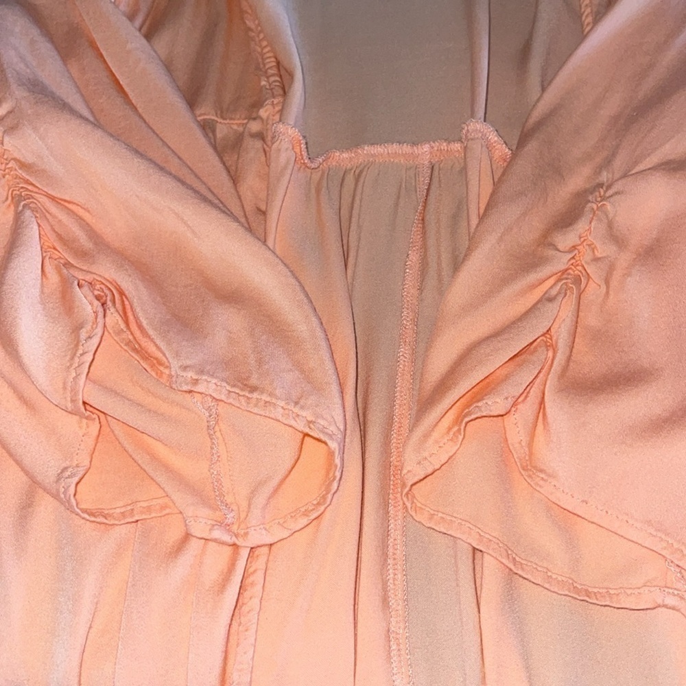 Torrid Ruffled Hem Kimono In Light Peach - Picture 6 of 8